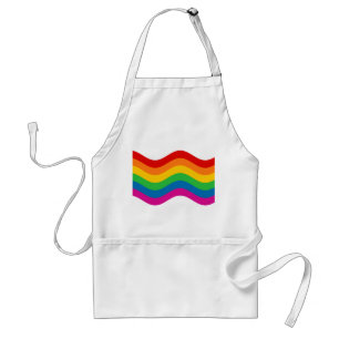 Wavy Rainbow Stripes Standaard Schort