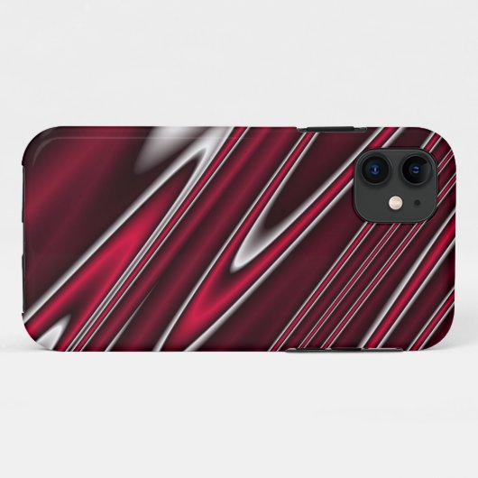 Wavy Red iPhone Case (Achterkant (horizontaal))