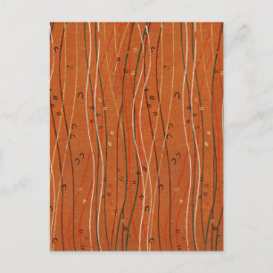 Wavy Red Stripes Japans Abstract Briefkaart