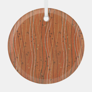 Wavy Red Stripes Japans Abstract Glas Ornament