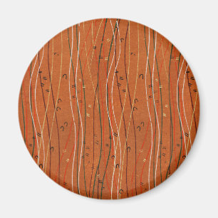 Wavy Red Stripes Japans Abstract Magneet