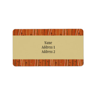 Wavy Red Stripes: moderne Japanse Abstracte kunst Etiket