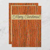 Wavy Red Stripes: moderne Japanse Abstracte kunst Feestdagenkaart (Voorkant / Achterkant)