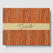 Wavy Red Stripes: moderne Japanse Abstracte kunst Gastenboek (Voorkant)