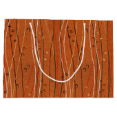 Wavy Red Stripes: moderne Japanse Abstracte kunst Groot Cadeauzakje (Achterkant)