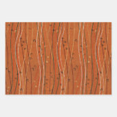 Wavy Red Stripes: moderne Japanse Abstracte kunst Inpakpapier Vel (Voorkant)