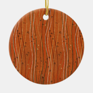 Wavy Red Stripes: moderne Japanse Abstracte kunst Keramisch Ornament