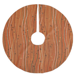 Wavy Red Stripes: moderne Japanse Abstracte kunst Kerstboom Rok
