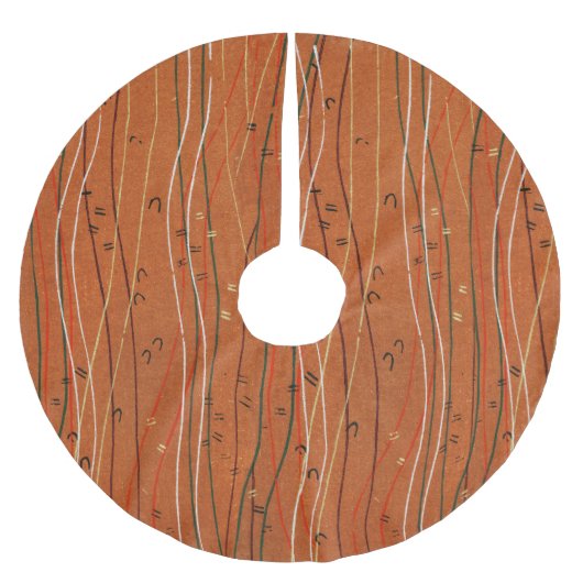 Wavy Red Stripes: moderne Japanse Abstracte kunst Kerstboom Rok (Voorkant)