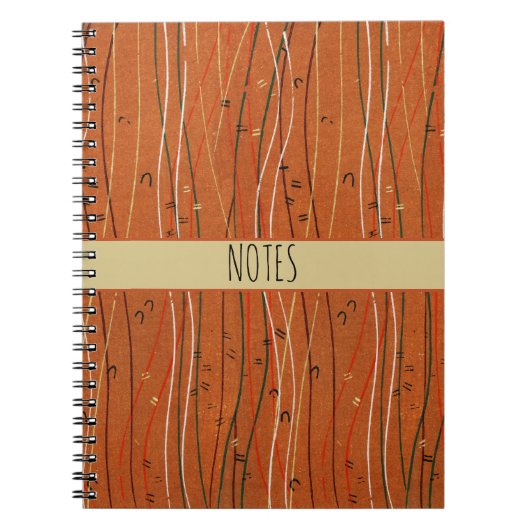 Wavy Red Stripes: moderne Japanse Abstracte kunst Notitieboek (Voorkant)