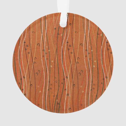 Wavy Red Stripes: moderne Japanse Abstracte kunst Ornament (achterkant)