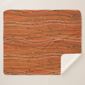 Wavy Red Stripes: moderne Japanse Abstracte kunst Sherpa Deken (Voorkant (horizontaal))