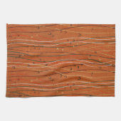 Wavy Red Stripes: moderne Japanse Abstracte kunst Theedoek (Horizontaal)