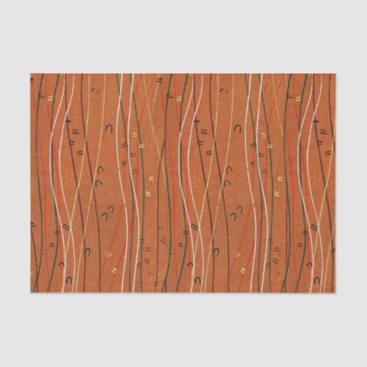 Wavy Red Stripes: moderne Japanse Abstracte kunst Tissuepapier (Voorkant)