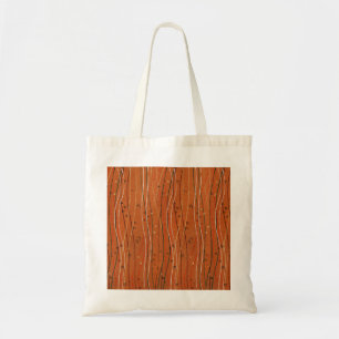 Wavy Red Stripes: moderne Japanse Abstracte kunst Tote Bag