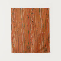Wavy Red Stripes: moderne Japanse Abstracte kunst