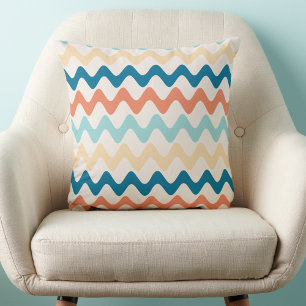 Wavy Retro Gekleurd Rick Rack Design Sierkussen