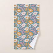  Wavy Retro Groovy Pastel Floral Pattern Bad Handdoek (Handdoek)
