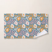  Wavy Retro Groovy Pastel Floral Pattern Bad Handdoek (Handdoek)