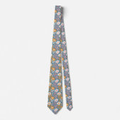  Wavy Retro Groovy Pastel Floral Pattern Stropdas (Voorkant)