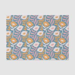  Wavy Retro Groovy Pastel Floral Pattern Tissuepapier