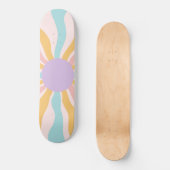 Wavy Retro Sun Glam #2 #wall #art Skateboard (Voorkant)