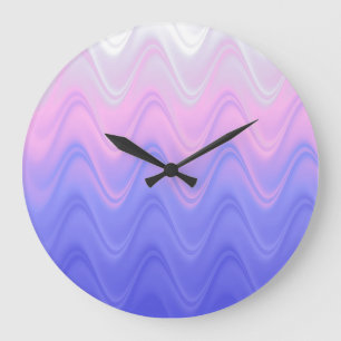 Wavy Roze Paarse Abstract Grote Klok