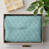 Wavy Scallops Pattern White Aqua Tissuepapier (Geschenk)