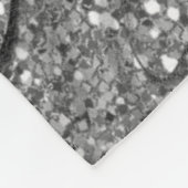 Wavy Sliver Glitter op zwart Fleece Deken (Hoek)