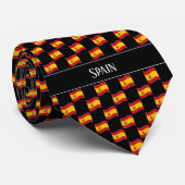 Wavy Spain Flag Pattern Stropdas (Opgerold)