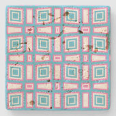 Wavy Square travertijn Onderzetters (Voorkant)