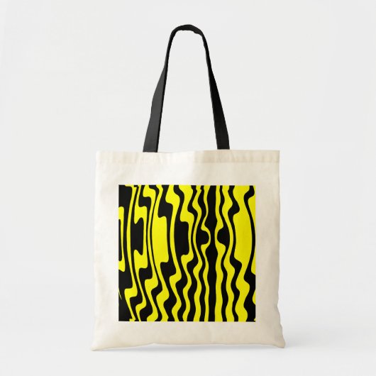 Wavy Stripe - zwart en geel Tote Bag (Voorkant)