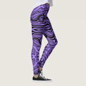 Wavy Stripe Zwart Paarse Leggings of Kies Kleur (Rechts)