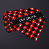Wavy Switzerland Flag Pattern  Stropdas