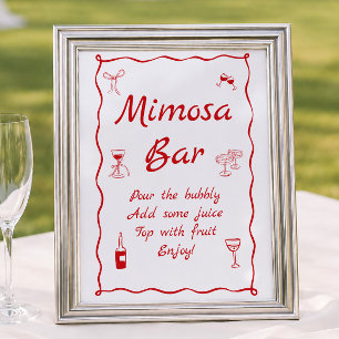 Wavy That's Amore Bruiloft Mimosa Bar Poster