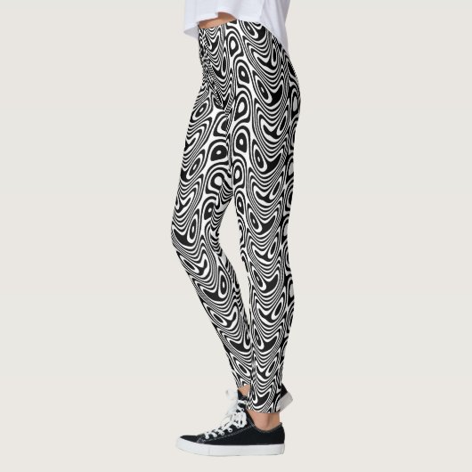 Wavy Trippy Optical Illusion Ying Yang Pattern Leggings (Links)