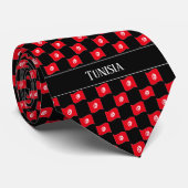 Wavy Tunisia Flag Pattern Stropdas (Opgerold)