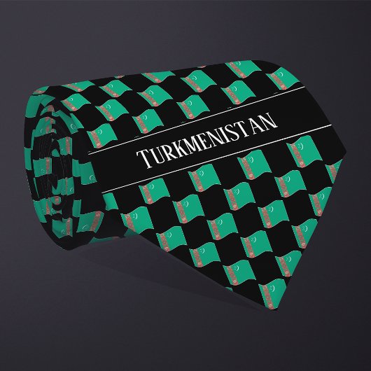 Wavy Turkmenistan Flag Pattern Stropdas