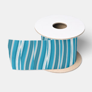 Wavy Turquoise en White Stripes Lint