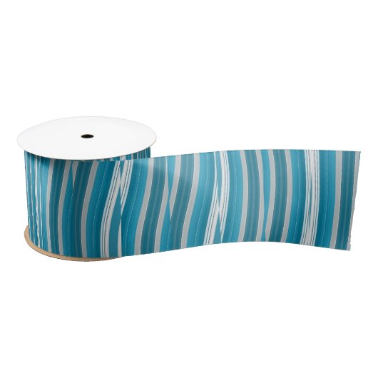 Wavy Turquoise en White Stripes Lint (Spoel)