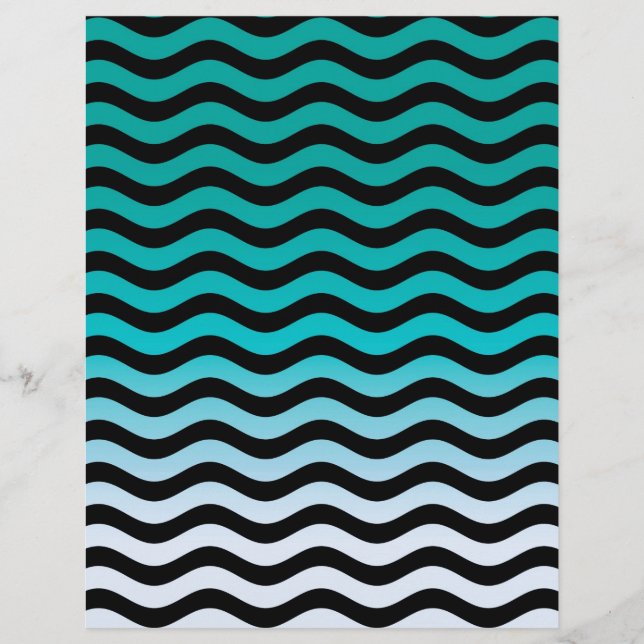 Wavy Turquoise Stripes Pattern (Voorkant)