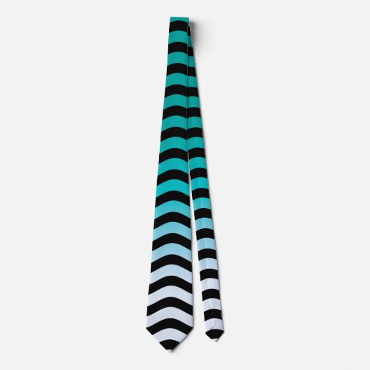 Wavy Turquoise Stripes Stropdas (Voorkant)