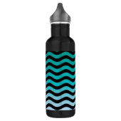 Wavy Turquoise Stripes Waterfles (Links)