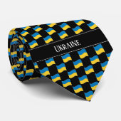 Wavy Ukraine Flag Pattern  Stropdas (Opgerold)