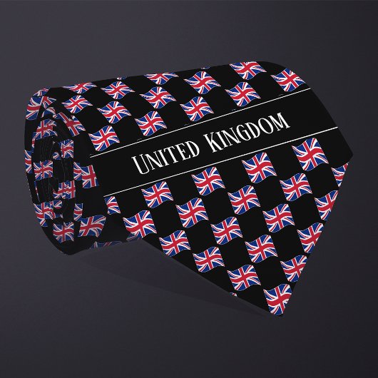 Wavy United Kingdom Flag Pattern  Stropdas