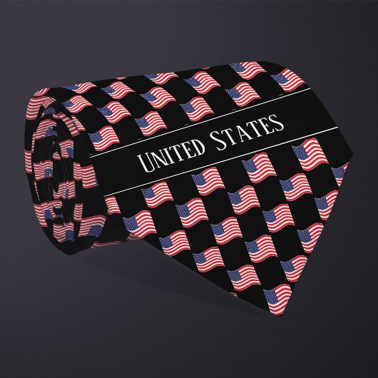 Wavy United States Flag Pattern Stropdas