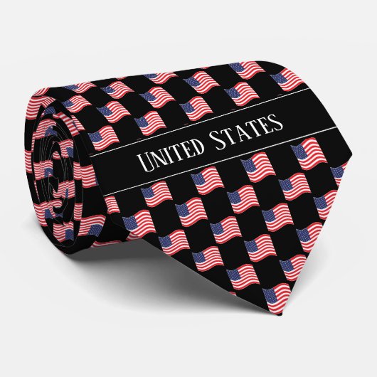 Wavy United States Flag Pattern Stropdas (Opgerold)