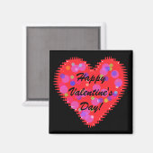 Wavy Valentine's Day Heart and Circles Magnet (Recto/Verso)