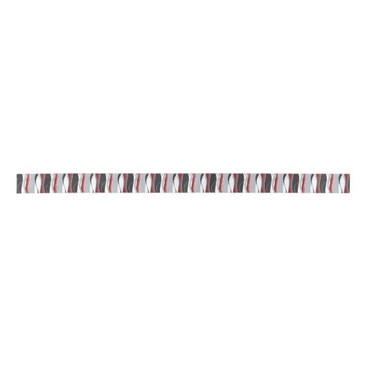 Wavy Vertical Stripes Red Black White en Grey Lint (Voorkant)