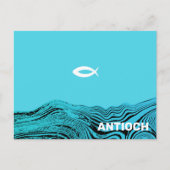Wavy Waters Jesus Fish Briefkaart (Voorkant)